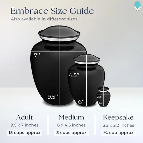 Miniatura 7 de Geturns Embrace - Urnas de cremación cruzadas personalizadas para adultos para cenizas humanas, urna funeraria grande negra para mujeres y hombres