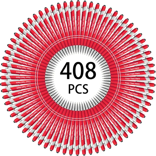 Miniatura 40 de Hasta 500 bolígrafos personalizados a granel, bolígrafo grabado personalizado con punta de lápiz capacitivo, carcasa multicolor retráctil, bolígrafo