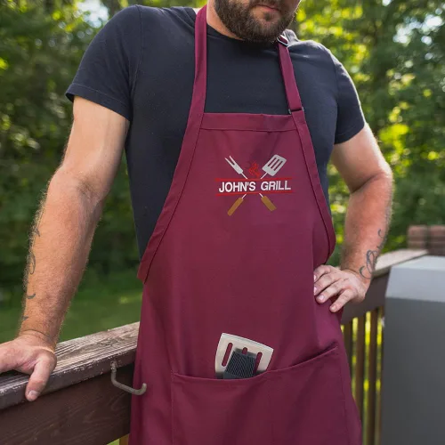 Miniatura 2 de Delantal bordado personalizado para adultos, hecho en los Estados Unidos, para hombres, mujeres, día del padre, cocina, barbacoa, parrilla, regalo