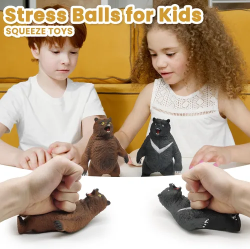 Miniatura 5 de ZTATU Pelotas antiestrés de oso negro para adultos (1 unidad) juguetes esponjosos para niños, bolas sensoriales, juguetes sensoriales para niños
