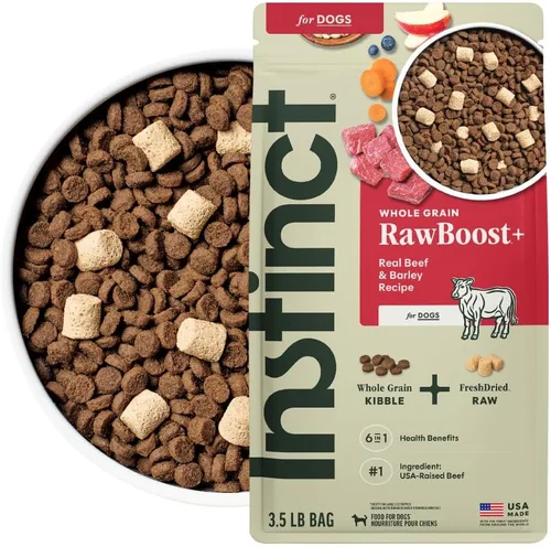 Instinct Raw Boost, alimento seco natural para perros con trozos liofilizados, receta de grano entero con alto contenido de proteínas, carne de res