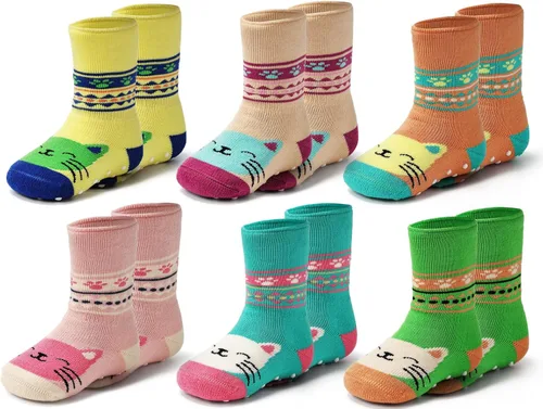 Miniatura 18 de Calcetines cálidos de invierno para bebés y niños, calcetines antideslizantes con agarres para bebés y niñas, calcetines de Navidad de felpa