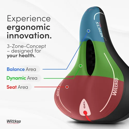 Miniatura 5 de Wittkop - Asiento de bicicleta de gran tamaño para bicicleta Peloton y bicicleta +, asiento de bicicleta cómodo, compatible con bicicletas Peloton