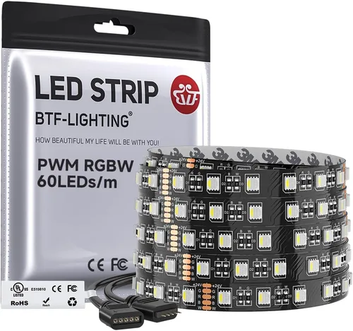 Miniatura 12 de BTF-LIGHTING Tira de luz LED IP68 impermeable para exterior RGBW 5050SMD RGB+Blanco cálido (3000K-3500K) 4 colores en 1 CC12V 16.4 pies 5m 60LED/m