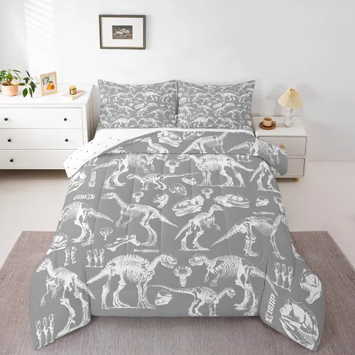 Miniatura 29 de Juego de edredón lindo de perro y gato, tamaño matrimonial, juego de ropa de cama colorido con estampado de patas de cachorro, 3 piezas para niños