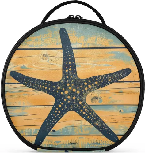 Miniatura 8 de senya Bolsa redonda para cosméticos, estuche de viaje para maquillaje, bolsa organizadora de maquillaje con divisores ajustables, portátil