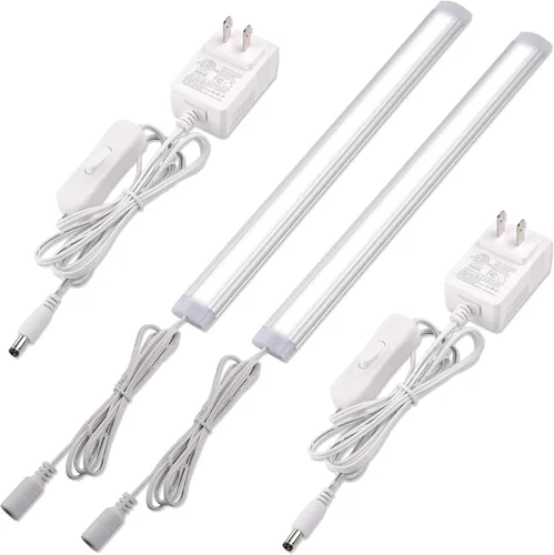 Barra de luz LED para debajo del gabinete de 12 pulgadas, luz de armario individual para encimera de cocina, estante de cocina, iluminación trasera,