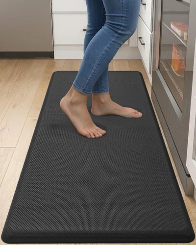 Miniatura 17 de DEXI Tapete de cocina acolchado antifatiga, extra largo, grande, cómodo, impermeable, de espuma viscoelástica, antifatiga, para escritorio, oficina