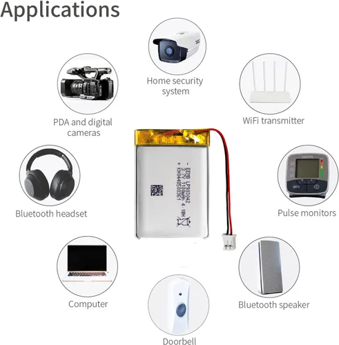 Miniatura 6 de EEMB Batería de polímero de litio 3.7V 1100mAh 903042 Lipo Batería recargable con conector JST de cable para altavoz y dispositivo inalámbrico
