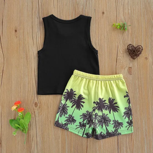 Miniatura 6 de Conjunto de pantalones cortos para niños pequeños, camiseta estampada junto al mar, 2 piezas, ropa de verano