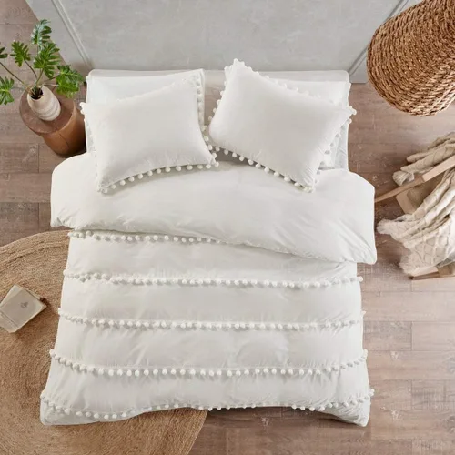 Miniatura 36 de Edredón hippie puro con borlas para dormitorio, manta bohemia con flecos indios, funda de edredón de algodón para mujer con fundas de almohada
