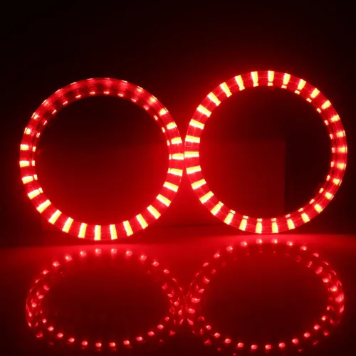 Miniatura 7 de Qasim 1 par de anillos de halo LED RGB de 80 mm con 30 SMD 3535, ojos de ángel para motocicleta y coche, luz DRL, luz antiniebla, señal de giro