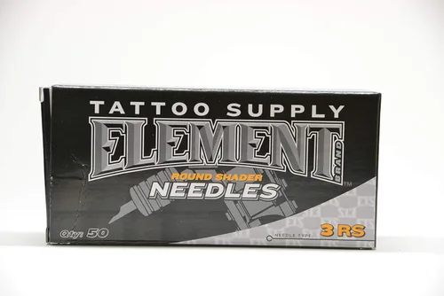 Miniatura 2 de Element Tattoo Supply Agujas de tatuaje de barra larga, sombreado redondo, caja suelta 3RS de 50 agujas desechables estériles profesionales