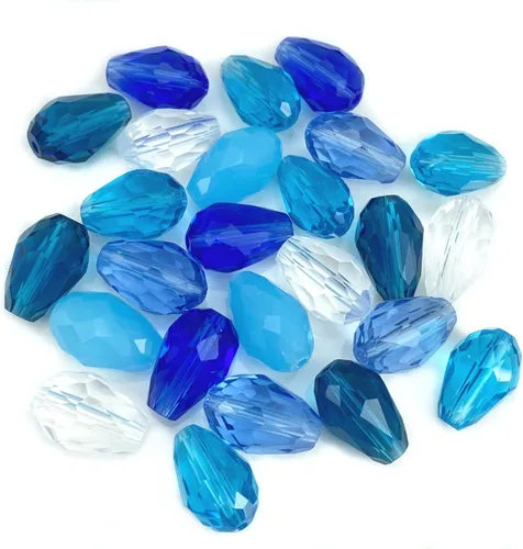 Miniatura 20 de 100 cuentas de cristal de lágrima de cristal facetadas en forma de agujero vertical sueltas para hacer joyas, pulseras, collares, costura, Ámbar