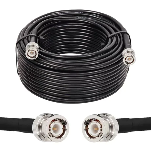 Miniatura 16 de MOOKEERF Cable BNC - 1 pie 2 piezas RG58 50 ohm macho a macho cables coaxiales de extensión BNC de baja pérdida para antenas, radios RF, módems