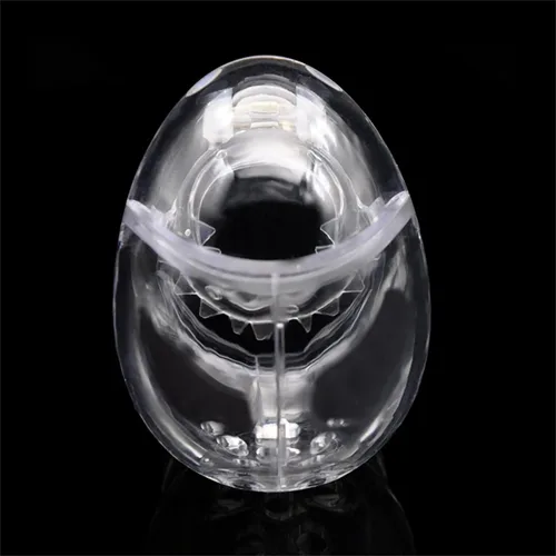 Miniatura 6 de Jaula de castidad masculina en forma de huevo con bloqueo invisible, jaula para pene con anillo de púas de sujeción completa, dispositivo