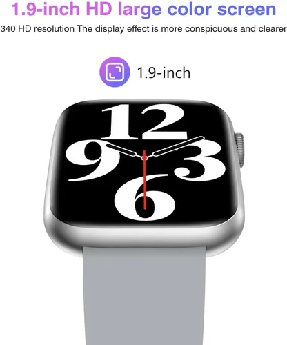 Miniatura 3 de EarlySincere Reloj inteligente 2024 para hombres y mujeres con llamada Bluetooth, pantalla táctil HD de 1.9 pulgadas, reloj inteligente con IP67 Gris
