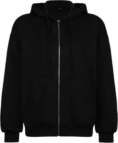 Miniatura 4 de EFAN - Sudaderas con capucha para mujer, chaqueta oversized para otoño, sudaderas informales con cordón, cremallera Y2K y bolsillo