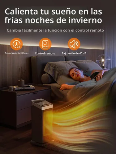 Miniatura 4 de BREEZOME Calentador de espacio, calentadores de calentamiento rápido de 1500 W para uso en interiores, calentadores eléctricos de cerámica