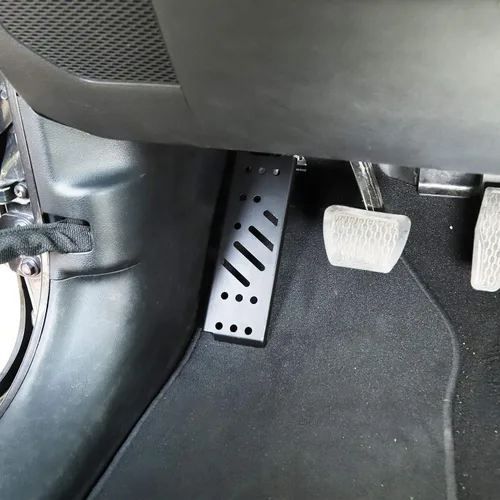 Miniatura 4 de JeCar Reposapiés de acero para pedal muerto compatible con Jeep Wrangler 2018-2023 JL JLU, negro (no compatible con el modelo 4xe)