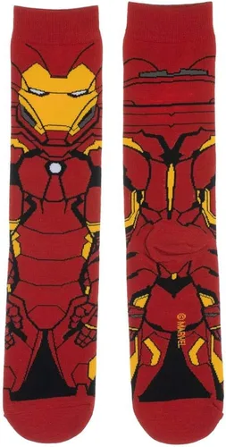 Miniatura 4 de Bioworld Marvel Avengers Iron Man 360 - Calcetines para hombre Rojo