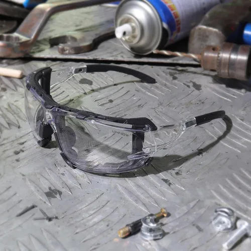 Miniatura 3 de UKNOW Gafas de seguridad – Lentes envolventes antivaho – Junta de espuma extraíble – Anteojos protectores ANSI Z87.1 – Resistente a los impactos