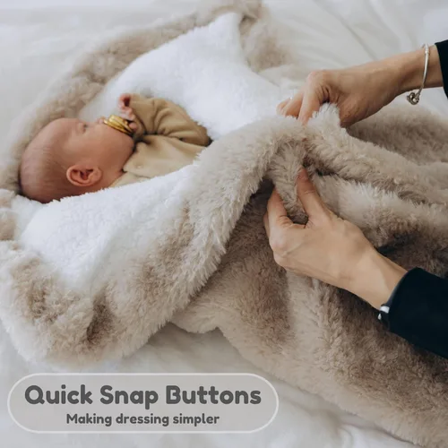 Miniatura 3 de Manta envolvente cálida para bebé niño o niña, manta envolvente multiusos para bebé, interior de forro polar ultra suave y exterior de felpa, manta