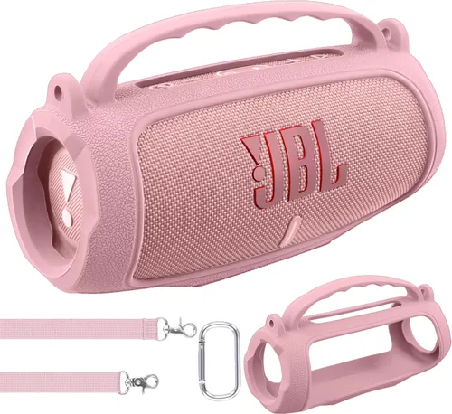 co2CREA Funda de silicona para altavoz Bluetooth portátil impermeable JBL Charge 5, funda suave de viaje portátil con correa para el hombro, funda
