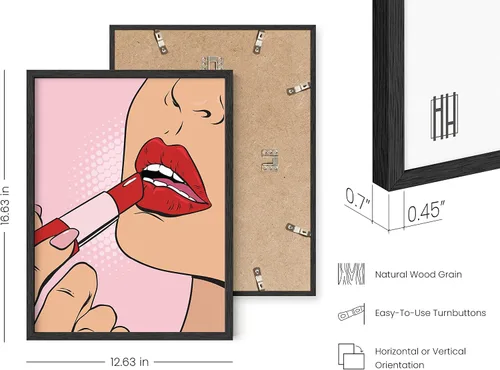 Miniatura 3 de Haus & Hues - Impresión artística de mujer aplicándose lápiz labial para decoración de pared de habitación, arte pop para decoración de pared