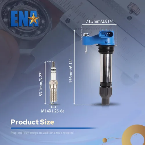 Miniatura 6 de ENA Paquete de 6 bobinas de encendido UF569 azul con 6 bujías de iridio 3.6 V6 compatibles con Buick Chevy Cadillac Allure Enclave ATS CTS SRX STS