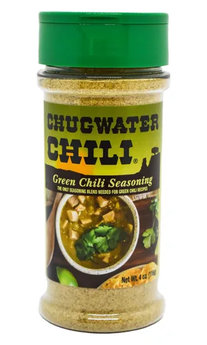 Chugwater Chili Mezcla de condimentos gourmet de chile verde | Botella de 4 onzas | Receta de chile del Campeonato Estatal de Wyoming | Mezcla