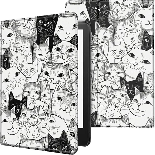 Miniatura 63 de Funda para tablet Kindle Fire 7 2019/2017 lanzamiento 9ª/7ª generación 7 pulgadas, ligera, protectora de piel sintética, cubierta inteligente