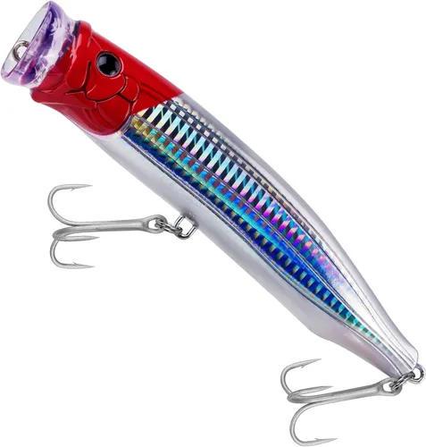 Miniatura 18 de THKFISH Señuelos para pesca de agua salada de atún para pesca de surf, lubina con ojos 3D para atún GT peces grandes, 5.9 pulgadas, 1 unidad/3 1