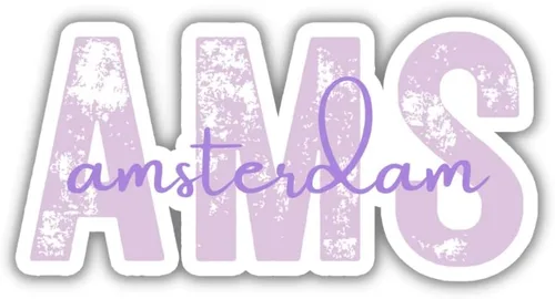 Miniatura 6 de AMS Amsterdam Airport Code Travel Sticker, Multiple Colors Vinyl Laptop Water Bottle Planner Journal Places I've Been Luggage Washington Decal (Pink)