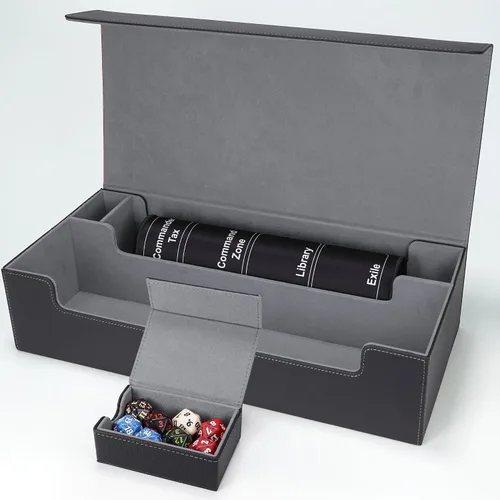 Miniatura 24 de AFIING MTG Caja de Mazo para Commander Display, Caja de Cartas que Cabe 100 Cartas con Doble Funda, Caja de Almacenamiento Magic Commander TCG con 2
