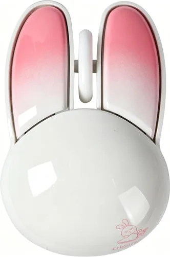 Miniatura 8 de Ratón inalámbrico Bluetooth con forma de conejo, pequeño, silencioso, USB, óptico, silencioso, divertido, para PC, laptop, computadora de Rojo