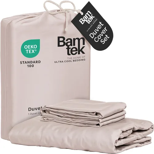 Miniatura 12 de Juego de funda de edredón - Funda de edredón 100% viscosa derivada de bambú, tamaño Queen, 3 piezas de funda de edredón refrescante de lujo