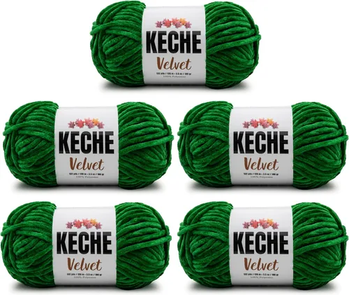 Miniatura 134 de Keche Hilo de terciopelo para ganchillo, manta de felpilla suave, voluminosa, hilo amigurumi, 3.53 oz (132 yardas), color azul bebé