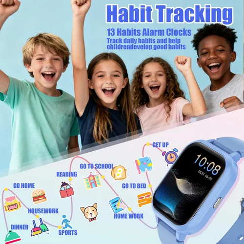Miniatura 3 de Reloj inteligente para adolescentes y niños, 1.8 pulgadas IP68 para niños y niñas, seguimiento de actividad física, uso dual independiente
