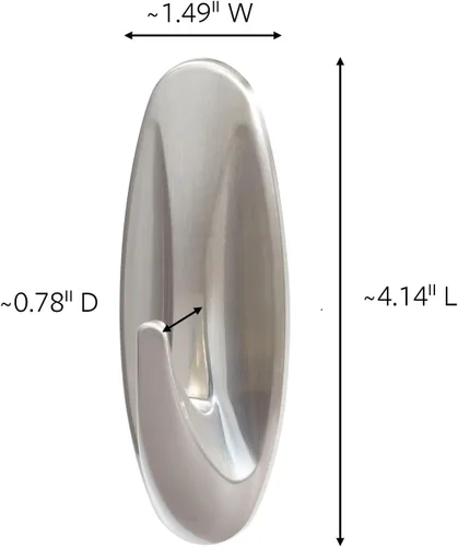 Miniatura 2 de Command Gancho Grande de Diseño, Soporta hasta 5 libras, 1 Gancho de Pared con 2 Tiras Command, Color Níquel Cepillado, Ganchos para Colgar sin