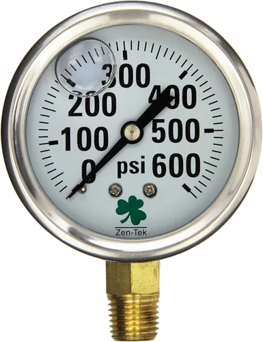 Miniatura 7 de Zenport LPG4000 Zen-Tek Medidor de presión relleno de líquido de glicerina, 4000 PSI