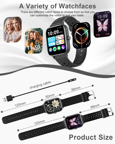 Miniatura 7 de Relojes inteligentes para hombres y mujeres Fitness: reloj de seguimiento de fitness con llamada Bluetooth 24/7, frecuencia cardíaca SpO2, monitor