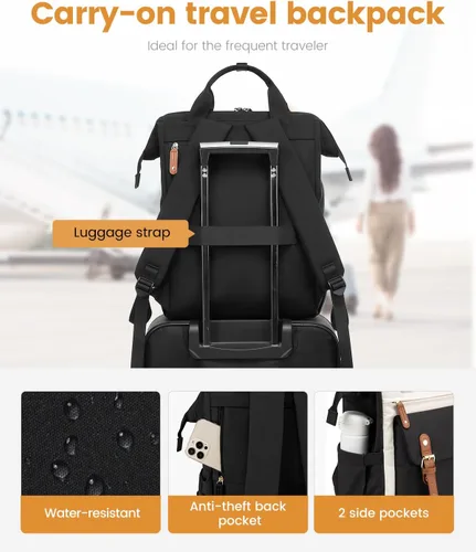 Miniatura 5 de LOVEVOOK - Mochila para laptop, para viaje de trabajo, bolso de enfermera, profesor, médico, viajero, para computadora de negocios, mochila