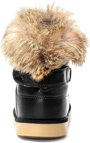 Miniatura 3 de KVbabby Botas de nieve para niños pequeños, con forro de piel sintética, impermeables