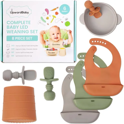 Miniatura 10 de Suministros de alimentación de destete para bebés con luz LED - UpwardBaby - Juego de alimentación para bebés - Cuenco de silicona con ventosa