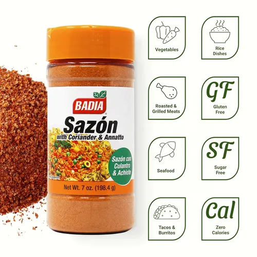 Miniatura 4 de Badia Sazon con cilantro y annatto condimento, 7 onzas, mezcla perfecta, auténtico sabor latino