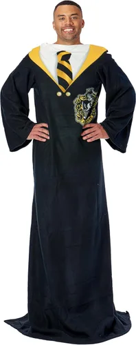 NORTHWEST Manta Cómoda de Harry Potter con Mangas, 48 x 71 Pulgadas, Hufflepuff Manda, Acogedor Uniforme de Casa de Harry Potter