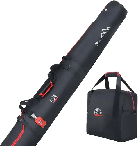 KEMIMOTO Bolsa de esquí y botas Combo, Bolsa de snowboard Bolsas de esquí acolchadas para viajes aéreos, Bolsas de esquí de nieve Se adaptan a
