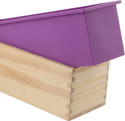 Miniatura 3 de ZOENHOU 7 moldes de jabón de 42 onzas con cortador ondulado de acero inoxidable y cortador recto, barra de jabón rectangular de silicona para hacer