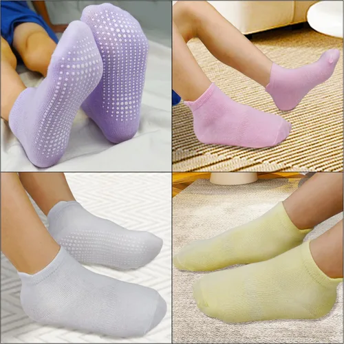 Miniatura 7 de Calcetines para niños pequeños, 12 pares de calcetines antideslizantes para niños y niñas, calcetines de algodón para niños de 1 a 3 años